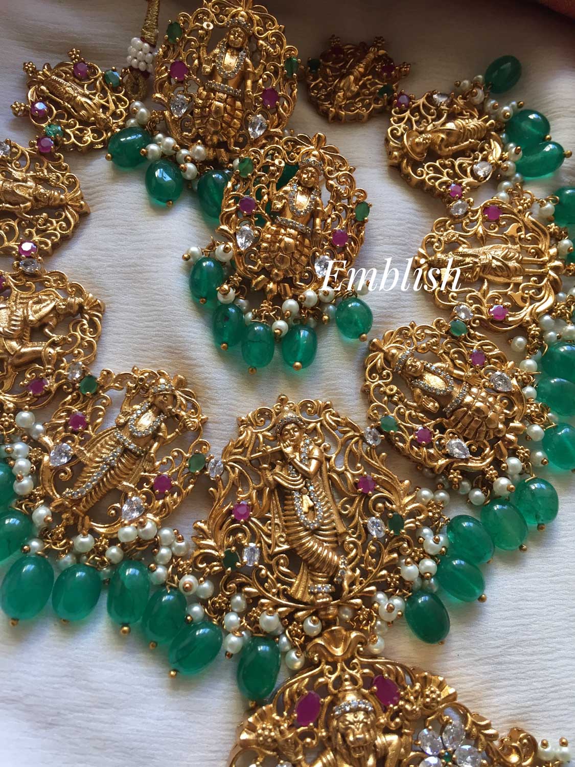Dasavatharam set - Green beads 